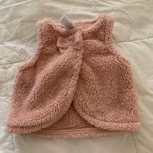 Sherpa Pink Baby Vest 9 mos.